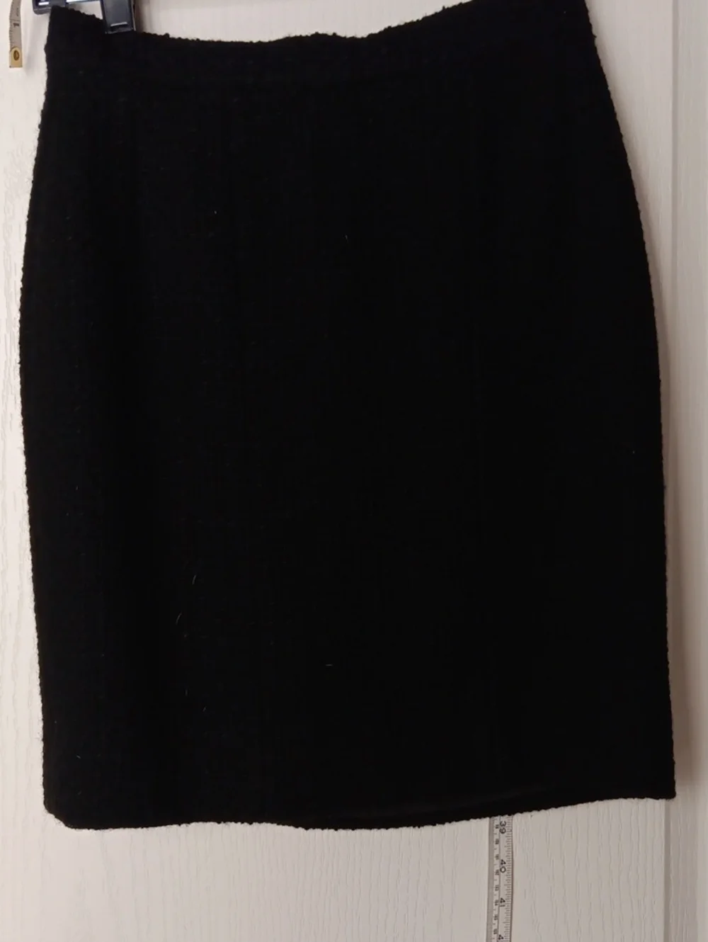 CHANEL Black Tweed Pencil Skirt